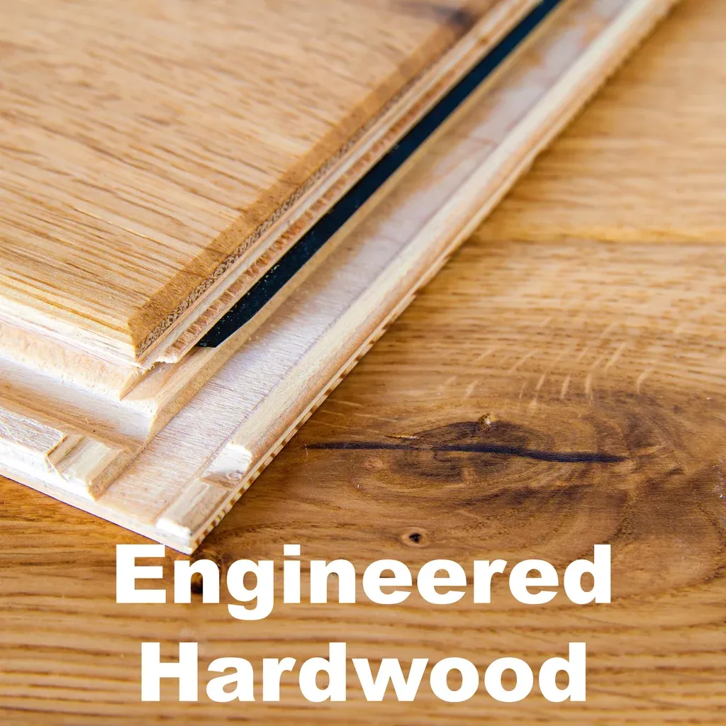 Close-up of engineered hardwood flooring, highlighting its elegant finish and durability, ideal for homes in West Palm Beach.