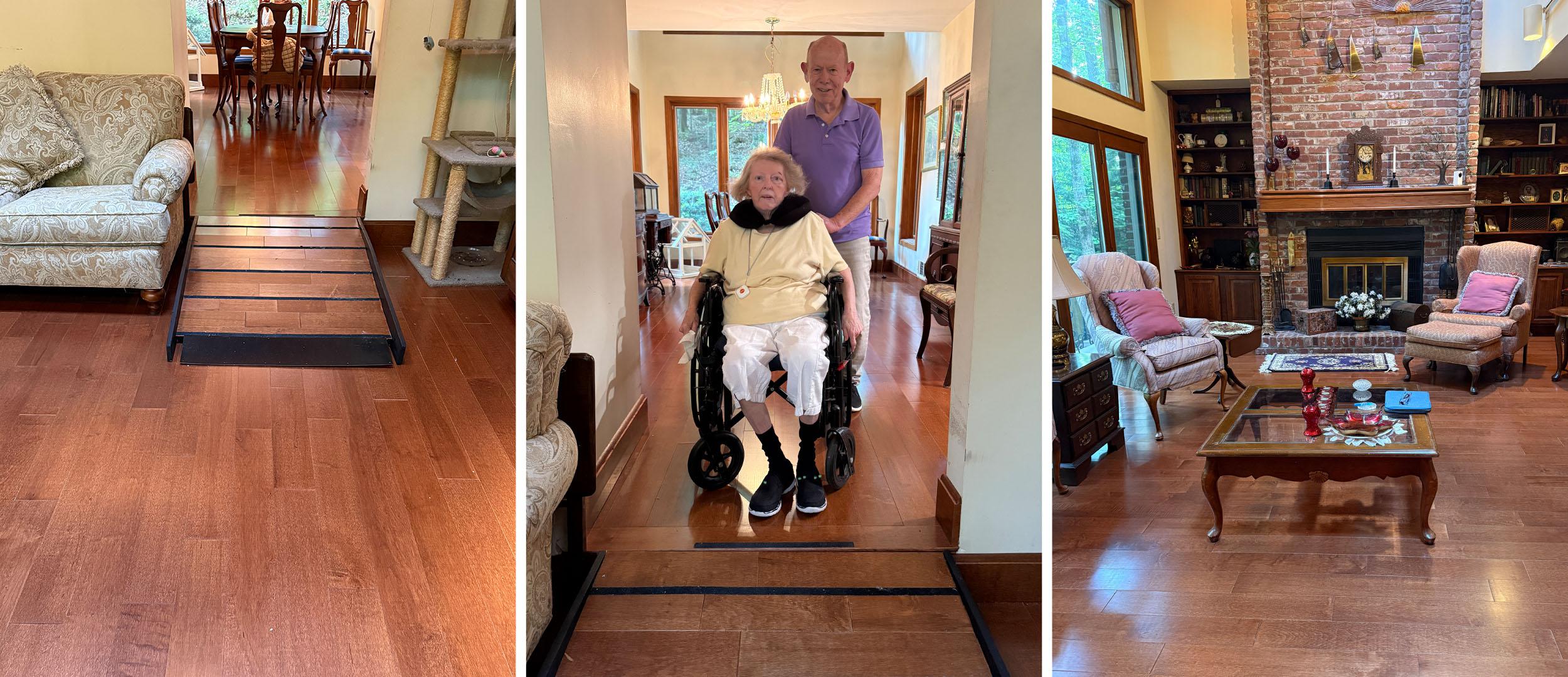 custom built ramp and flooring in home