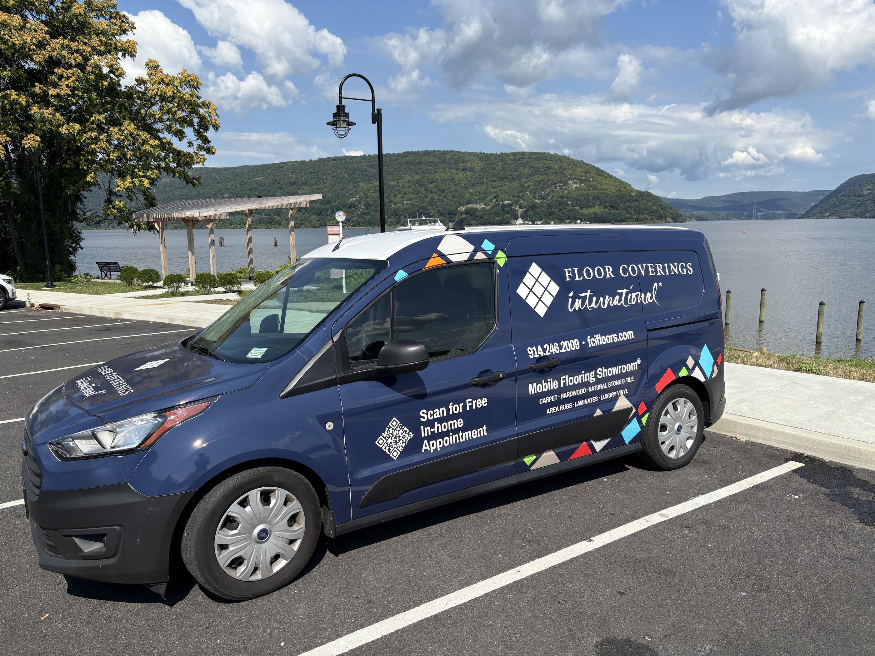 FCI Mobile Showroom in front of a river